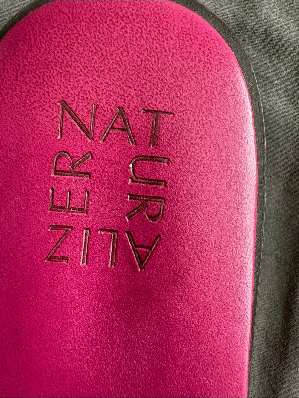 Naturalizer Pink Suede Slide Sandals with Buckle Detail